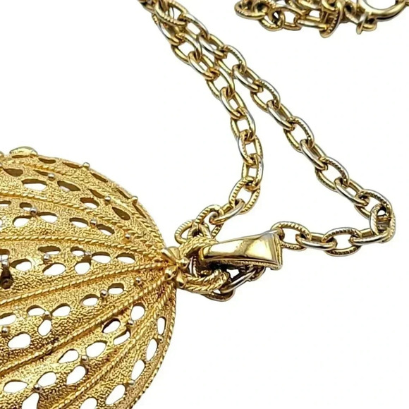 Crown TRIFARI Hot Air Balloon Pendant Necklace Large w/ Tassel Drop Vintage (B) - Picture 7 of 7
